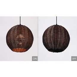 Lampada a sospensione globo in metallo nera e marrone moderna contemporanea