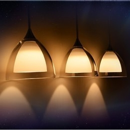 Lampada a sospensione LED a 1 luce, a 2 livelli, in vetro trasparente, cromo lucido