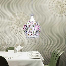 Lampada a sospensione moderna in cristallo verniciata, 1 livello, E26/E27, 23 cm