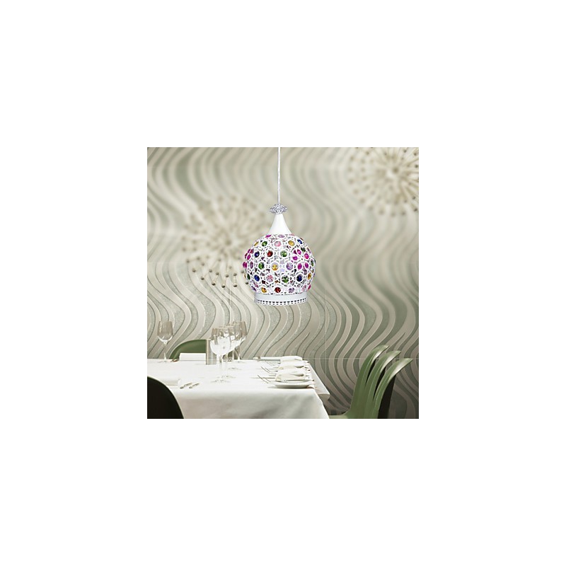 Lampada a sospensione moderna in cristallo verniciata, 1 livello, E26/E27, 23 cm