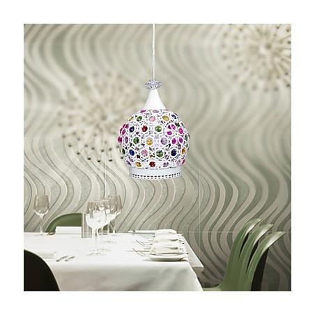 Lampada a sospensione moderna in cristallo verniciata, 1 livello, E26/E27, 23 cm