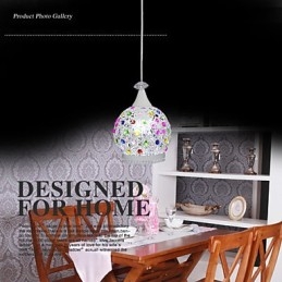 Lampada a sospensione moderna in cristallo verniciata, 1 livello, E26/E27, 23 cm