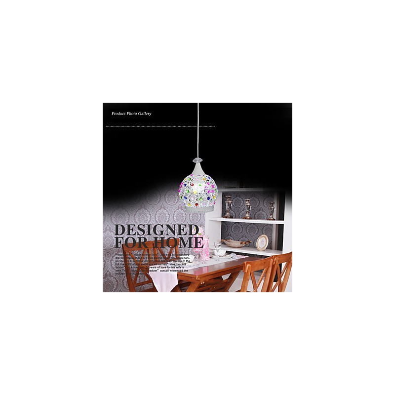 Lampada a sospensione moderna in cristallo verniciata, 1 livello, E26/E27, 23 cm