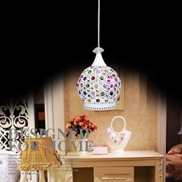 Lampada a sospensione moderna in cristallo verniciata, 1 livello, E26/E27, 23 cm