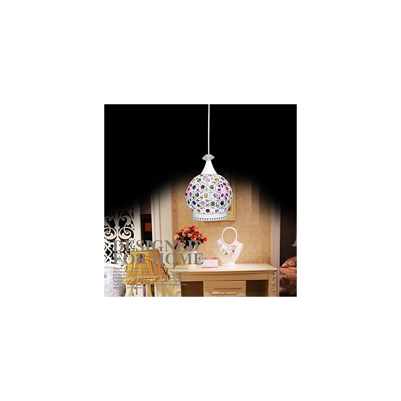 Lampada a sospensione moderna in cristallo verniciata, 1 livello, E26/E27, 23 cm