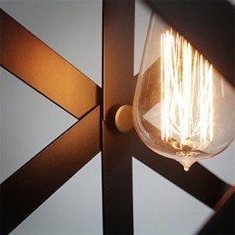 Lampada a sospensione vintage industriale rotonda nera in metallo 30 cm