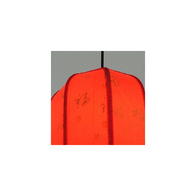 Lampada a sospensione lanterna rossa in pelle di pecora, 3 luci E26/E27, 30 cm
