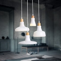 Lampada a sospensione moderna a 4 luci in ferro