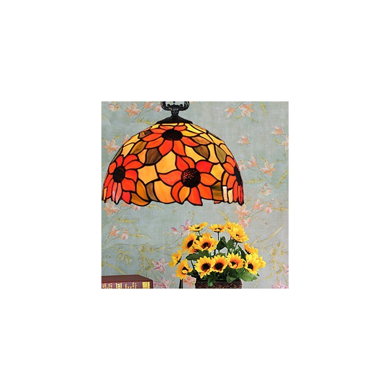 Lampadario a sospensione in vetro colorato stile lanterna retrò