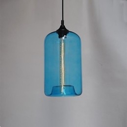 Lampada a sospensione Bottle Design 1 luce con paralume in vetro trasparente