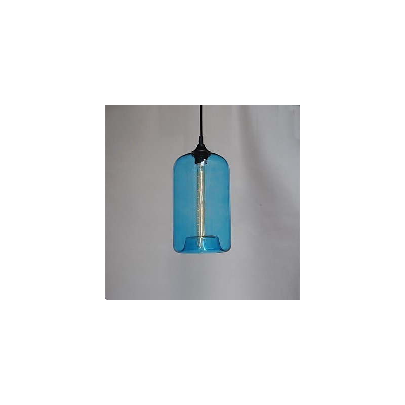 Lampada a sospensione Bottle Design 1 luce con paralume in vetro trasparente