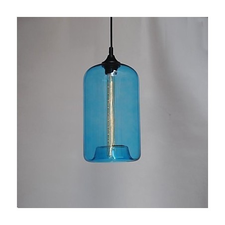 Lampada a sospensione Bottle Design 1 luce con paralume in vetro trasparente