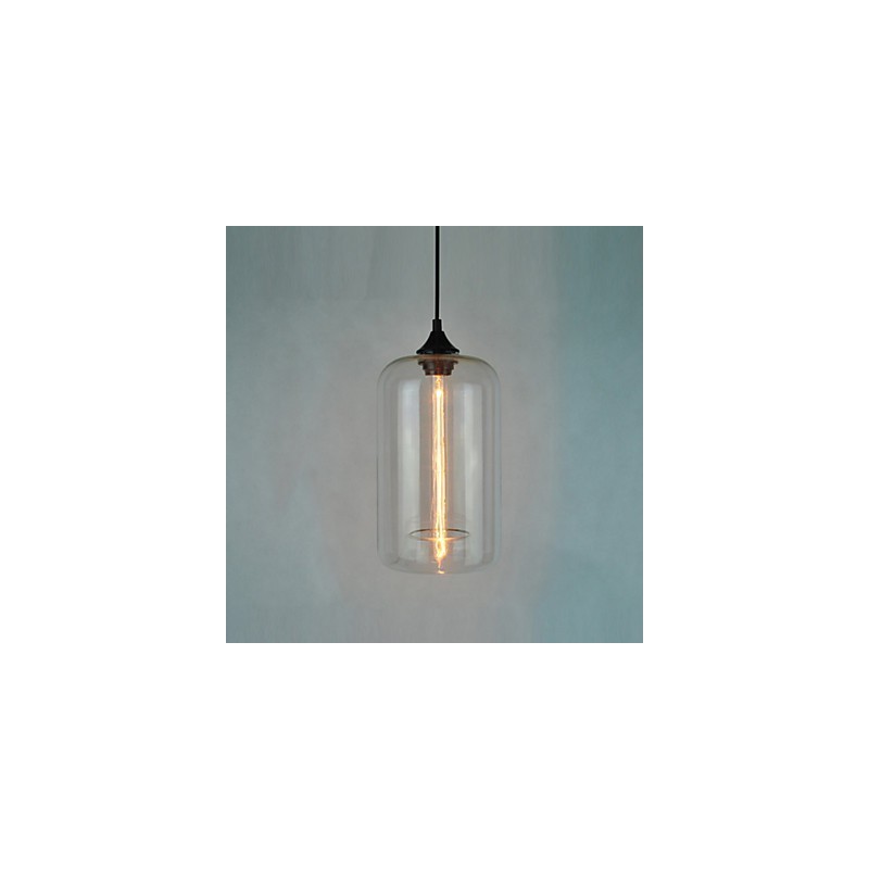 Lampada a sospensione Bottle Design 1 luce con paralume in vetro trasparente