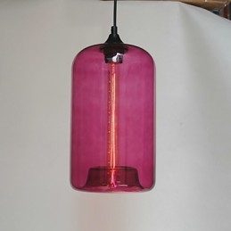 Lampada a sospensione Bottle Design 1 luce con paralume in vetro trasparente