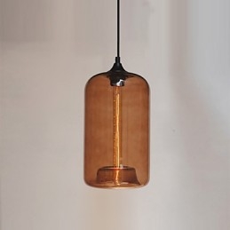 Lampada a sospensione Bottle Design 1 luce con paralume in vetro trasparente