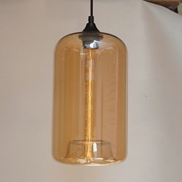 Lampada a sospensione Bottle Design 1 luce con paralume in vetro trasparente