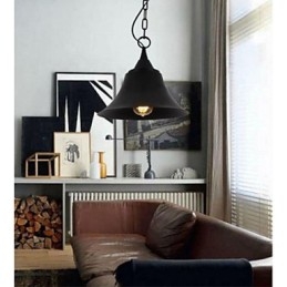 Lampada a sospensione in metallo nero opaco a campana vintage media