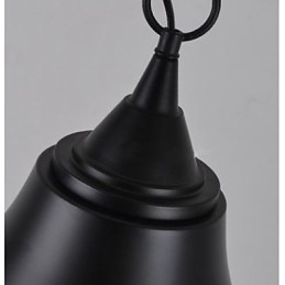Lampada a sospensione in metallo nero opaco a campana vintage media