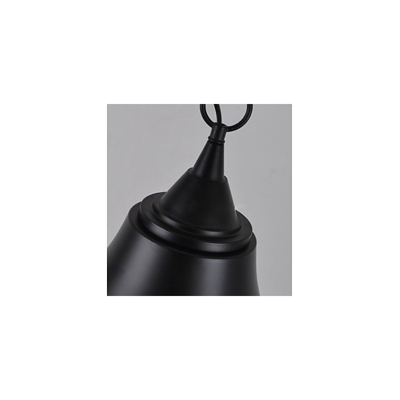 Lampada a sospensione in metallo nero opaco a campana vintage media