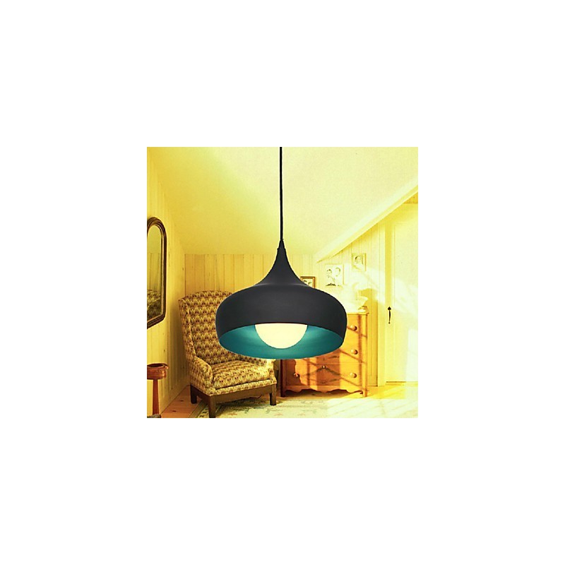 Lampada a sospensione mini a ciotola retrò moderna/contemporanea nera in metallo E26/E27