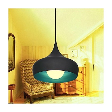 Lampada a sospensione mini a ciotola retrò moderna/contemporanea nera in metallo E26/E27