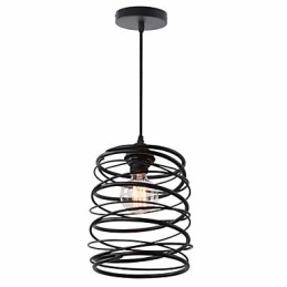Lampada a sospensione mini in metallo nero stile country retrò rustic lodge