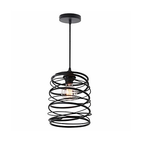 Lampada a sospensione mini in metallo nero stile country retrò rustic lodge