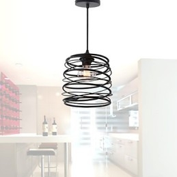 Lampada a sospensione mini in metallo nero stile country retrò rustic lodge