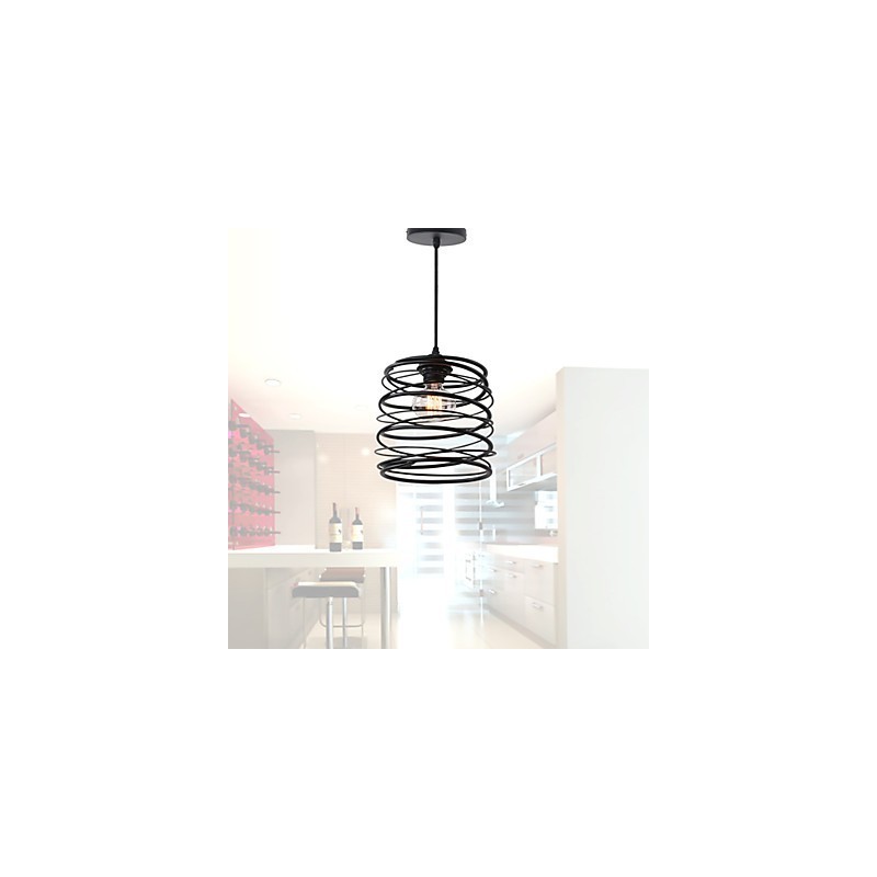 Lampada a sospensione mini in metallo nero stile country retrò rustic lodge