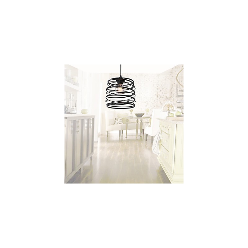 Lampada a sospensione mini in metallo nero stile country retrò rustic lodge