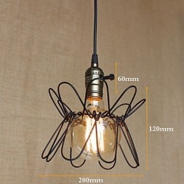 Lampadario a sospensione industriale retrò Americange, mini, nero trasparente