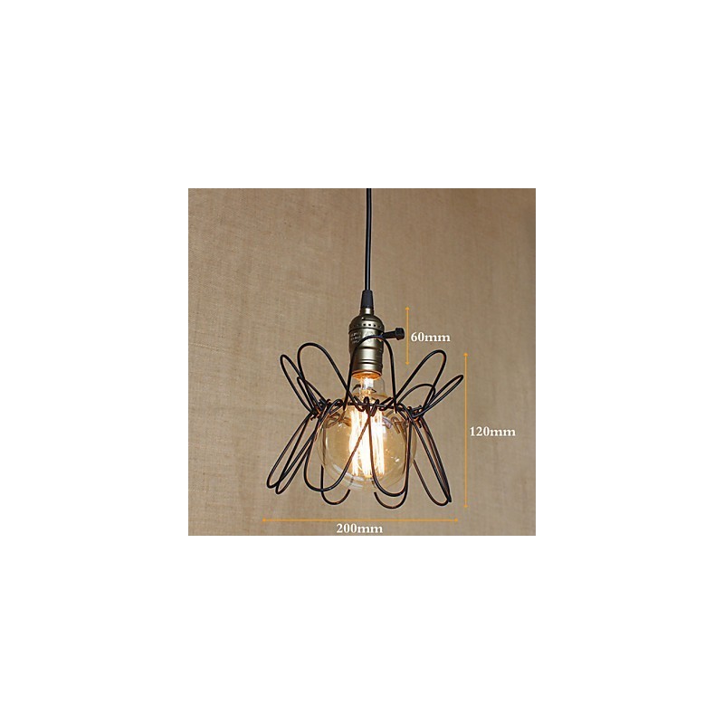 Lampadario a sospensione industriale retrò Americange, mini, nero trasparente