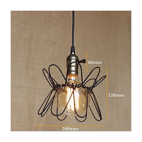 Lampadario a sospensione industriale retrò Americange, mini, nero trasparente