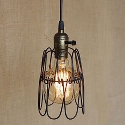 Lampadario a sospensione industriale retrò Americange, mini, nero trasparente