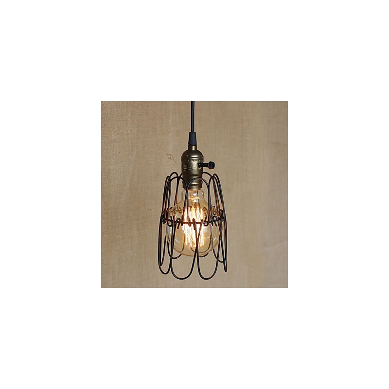 Lampadario a sospensione industriale retrò Americange, mini, nero trasparente