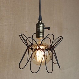 Lampadario a sospensione industriale retrò Americange, mini, nero trasparente