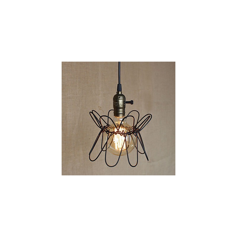 Lampadario a sospensione industriale retrò Americange, mini, nero trasparente