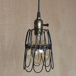 Lampadario a sospensione industriale retrò Americange, mini, nero trasparente