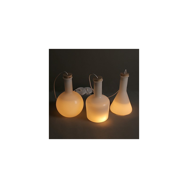 Lampada a sospensione Droplight in vetro bianco, stile contemporaneo