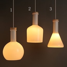 Lampada a sospensione Droplight in vetro bianco, stile contemporaneo