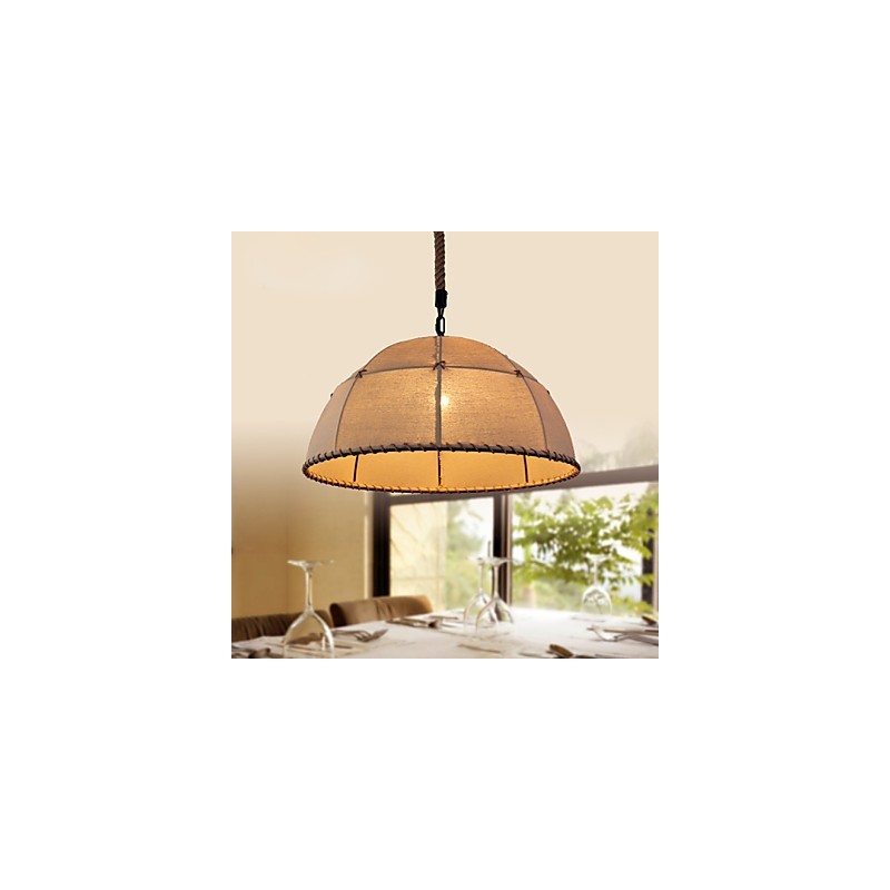 Lampada a sospensione industriale loft 35 cm in tessuto e metallo, 3 luci E26/E27