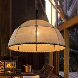 Lampada a sospensione industriale loft 35 cm in tessuto e metallo, 3 luci E26/E27