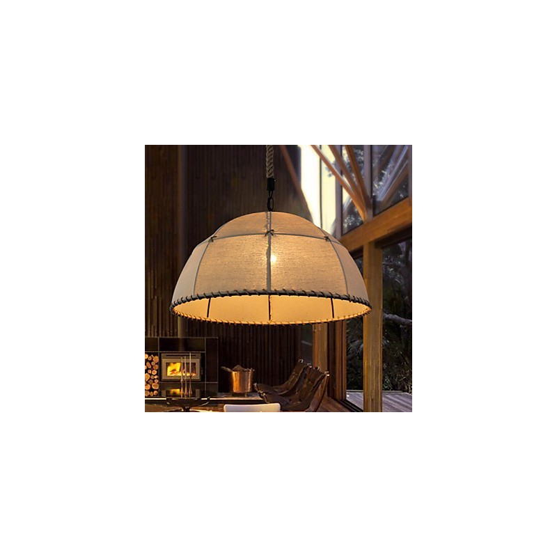 Lampada a sospensione industriale loft 35 cm in tessuto e metallo, 3 luci E26/E27