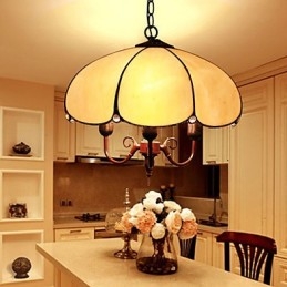Lampadario a sospensione in vetro colorato rustico retrò