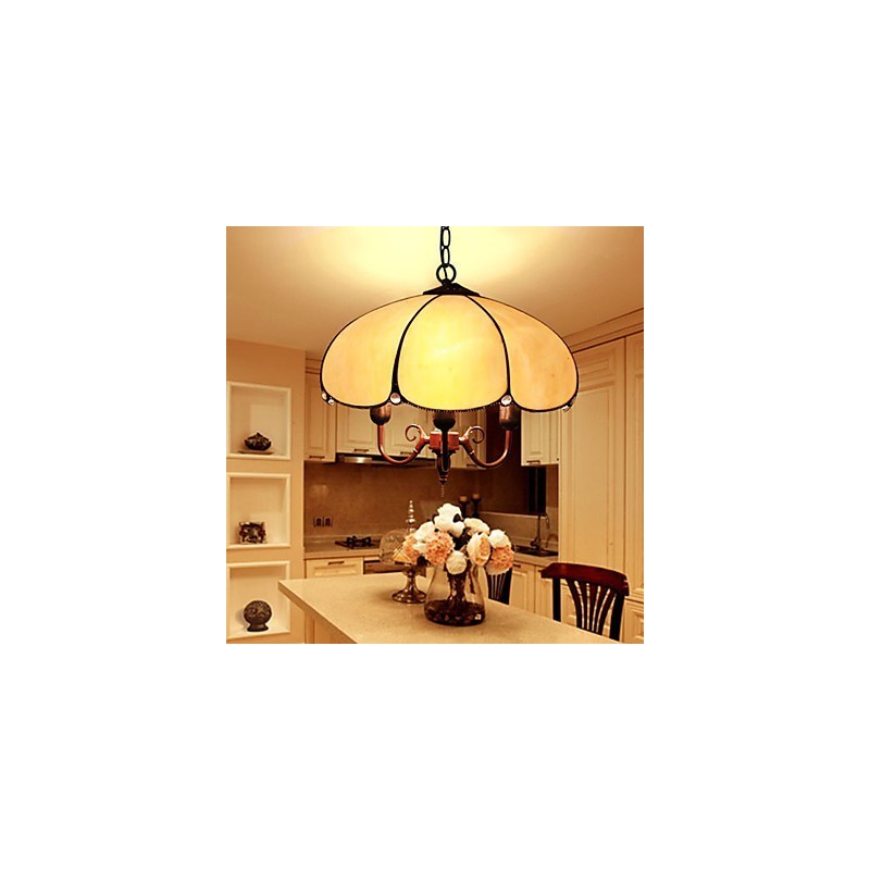 Lampadario a sospensione in vetro colorato rustico retrò