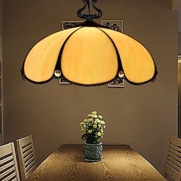 Lampadario a sospensione in vetro colorato rustico retrò