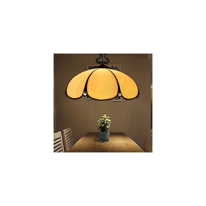 Lampadario a sospensione in vetro colorato rustico retrò