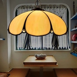 Lampadario a sospensione in vetro colorato rustico retrò