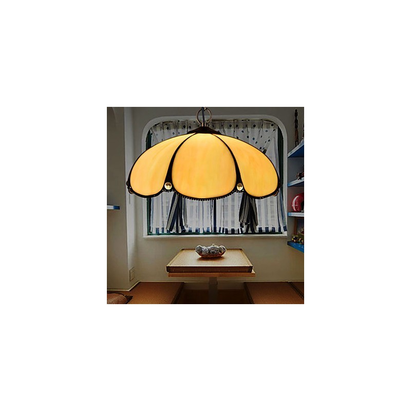 Lampadario a sospensione in vetro colorato rustico retrò