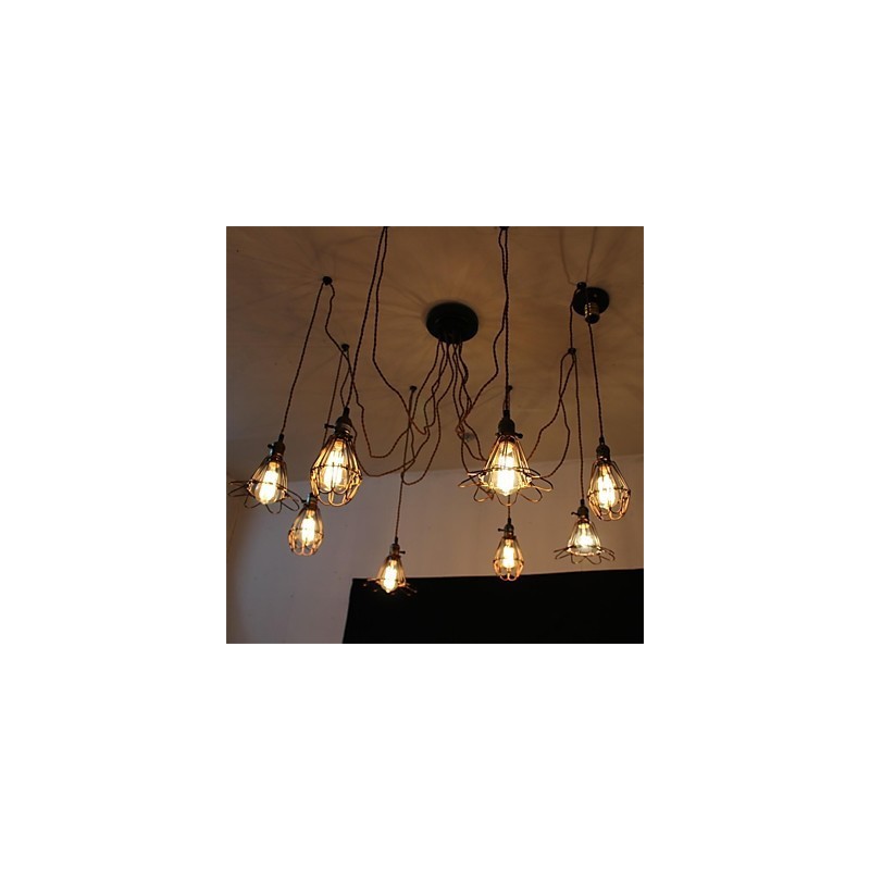 Lampadario a sospensione country retrò a 8 luci
